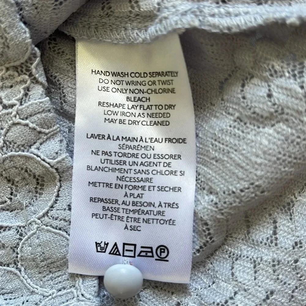 Anthropologie Lace Button Front Long Sleeve Top Size XS